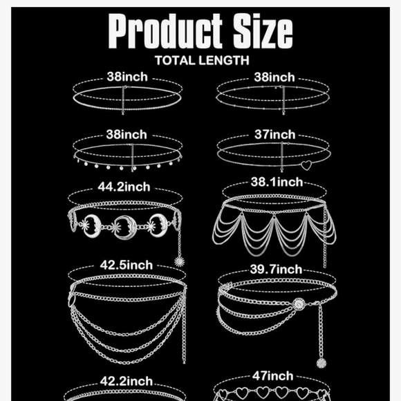 10 Chic Body Chain Belts NWT - Picture 2 of 8